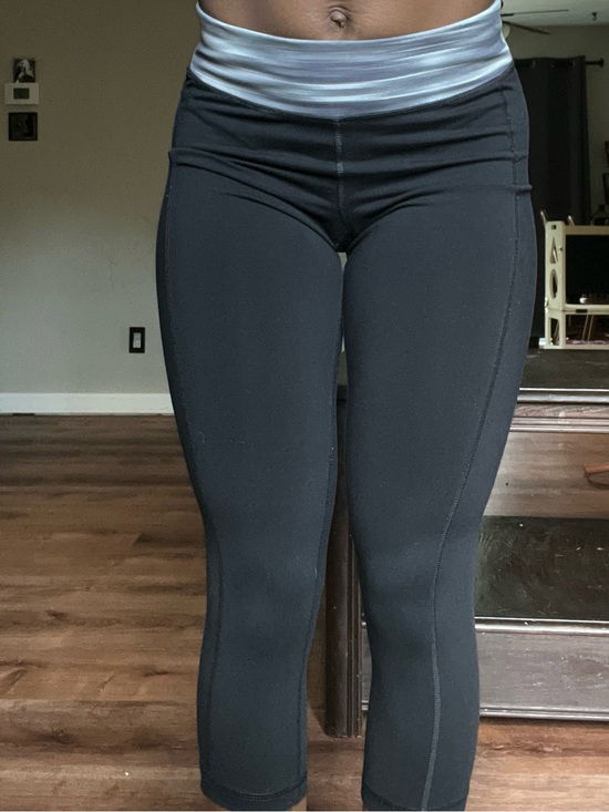 Champion Pants - Champion Black Active Leggings capri with Gray Y2K Waistband